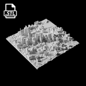 Fichier d’impression 3D de la ville de Philadelphie | Fichier STL pour l'impression 3D | Carte 3D de Philadelphie, États-Unis