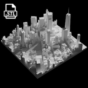 Arquivo de impressão 3D da cidade de Lower Manhattan | Arquivo STL para impressão 3D | Mapa 3D de Lower Manhattan, Nova York