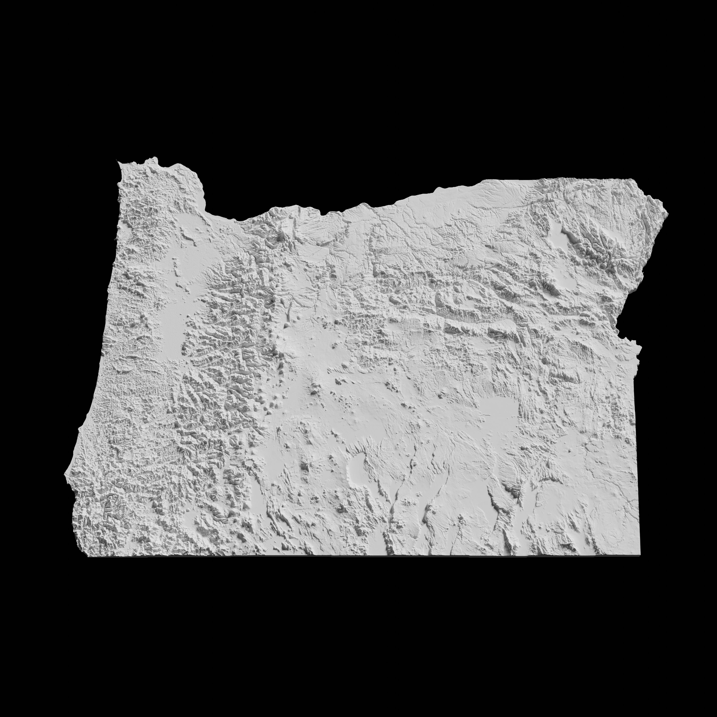 State of Oregon Topographic Map 3D Model File | Stl File for CNC ...