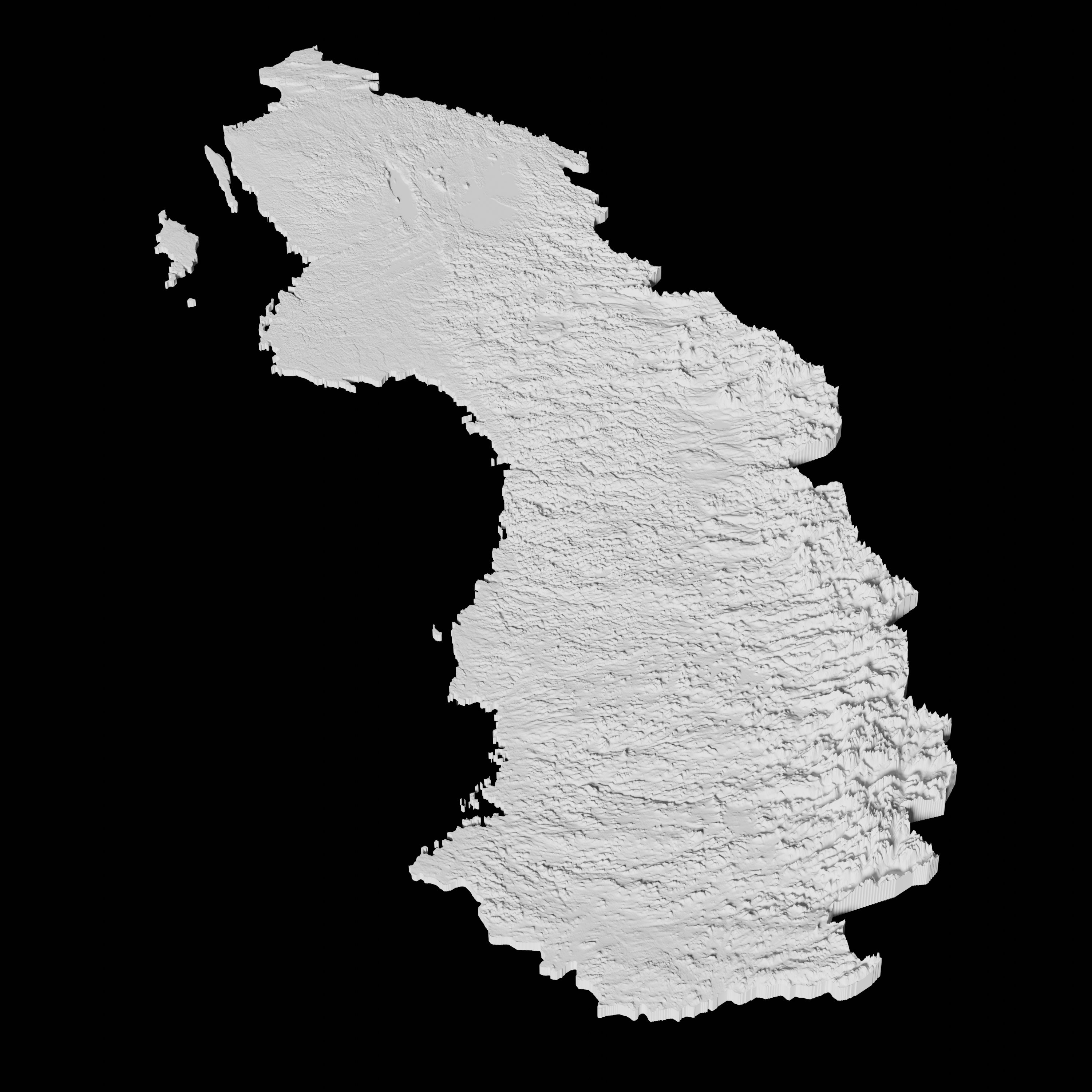 Sweden Topographic Map 3D Model File | Stl File for CNC Milling and 3D ...