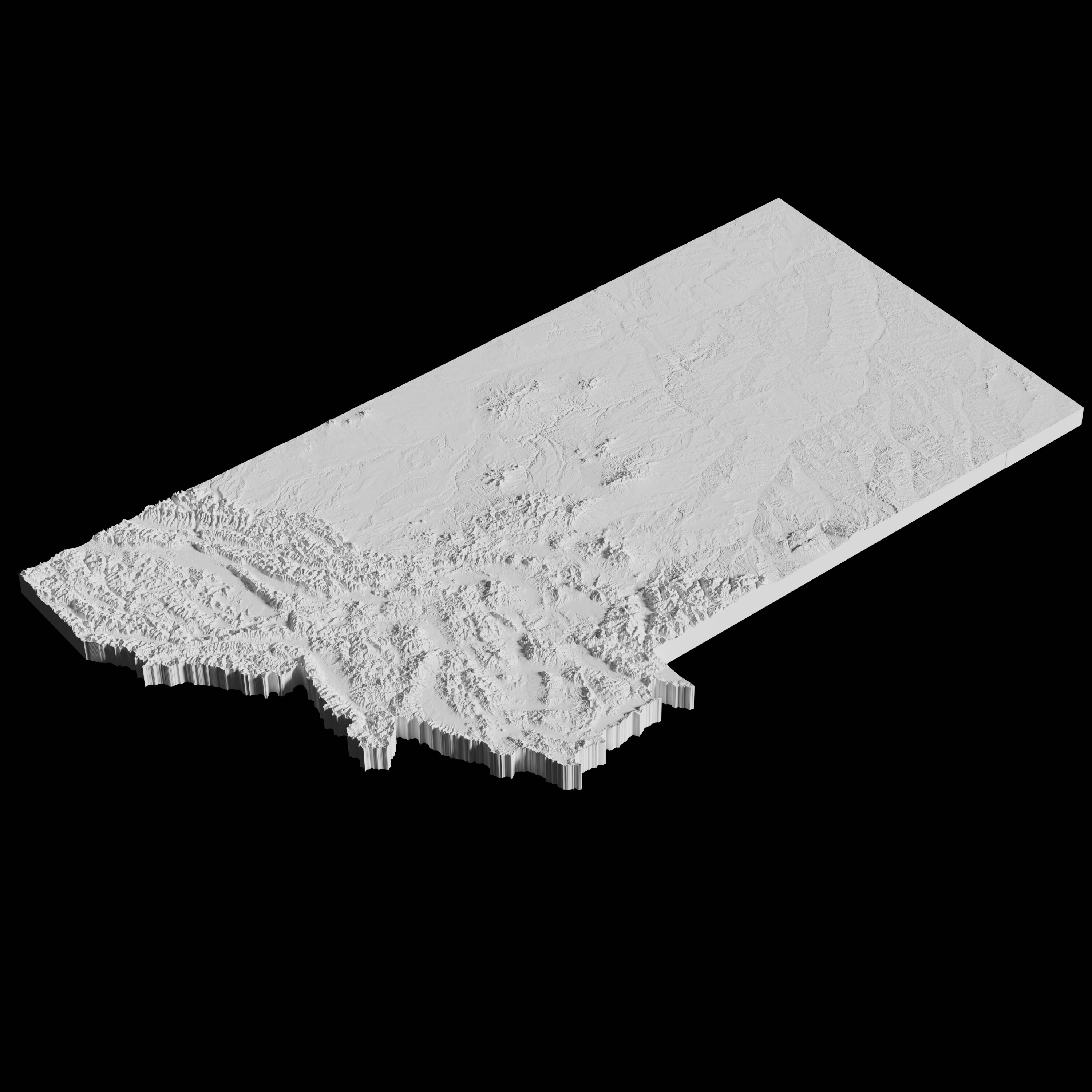State of Montana Topographic Map 3D Model File | Stl File for CNC ...