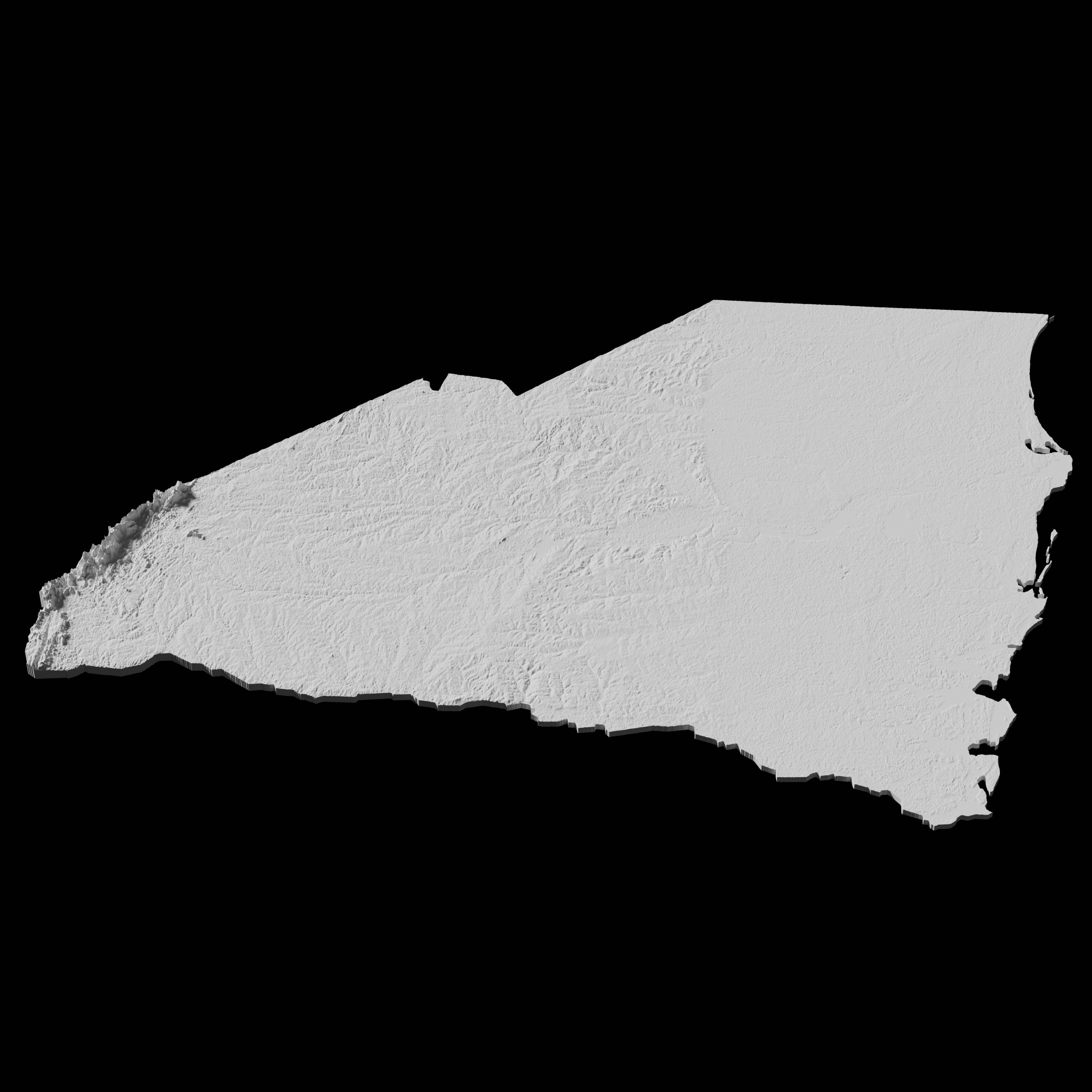State of South Carolina Topographic Map 3D Model File | Stl File for ...