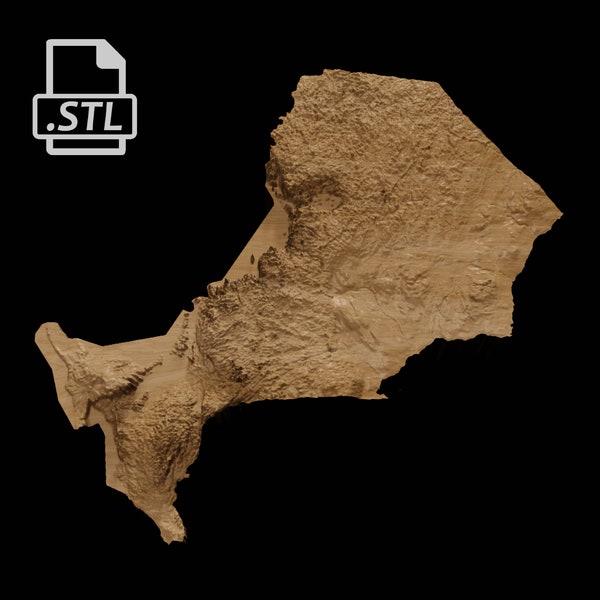 Carte topographique de l'Ontario | Modèle 3D Stl pour CNC et impression 3D