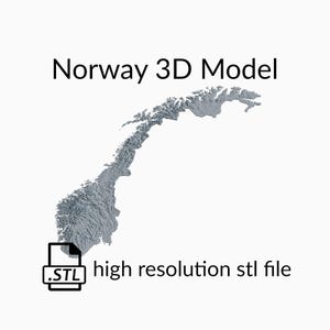 Arquivo de modelo 3D do mapa topográfico da Noruega | Arquivo STL para fresamento CNC e impressão 3D | Mapa 3D STL da Noruega