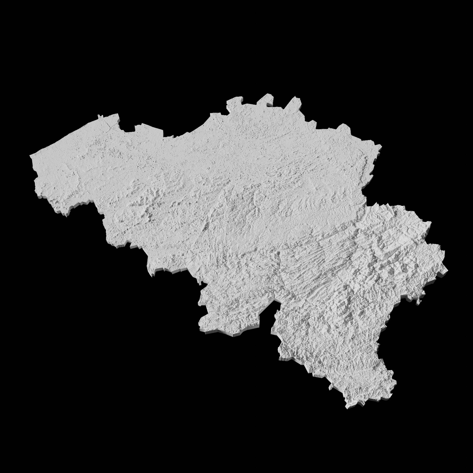 Belgium Topographic Map 3D Model File | Stl File for CNC Milling and 3D ...