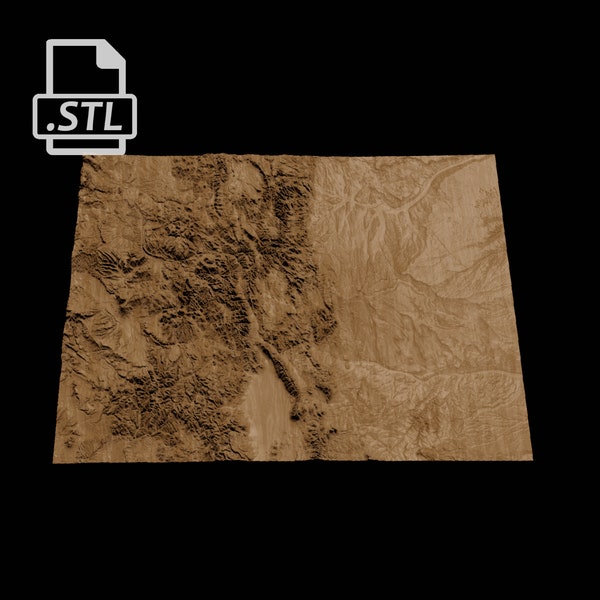 Colorado State Topographic Map | 3D Model Stl for CNC Carving and 3D Printing