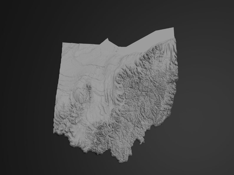 Ohio State Topographic Map 3D Model Stl for CNC Carving and Etsy