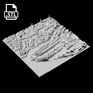 Fichier d’impression 3D de la ville de Hambourg | Fichier STL pour l'impression 3D | Carte 3D de Hambourg, Allemagne