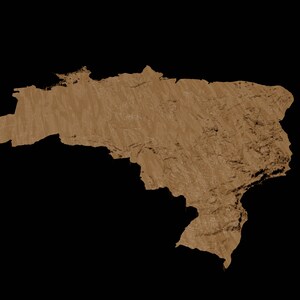 Brazil Topographical Relief Map | 3D Model Stl for CNC and 3D Printing ...