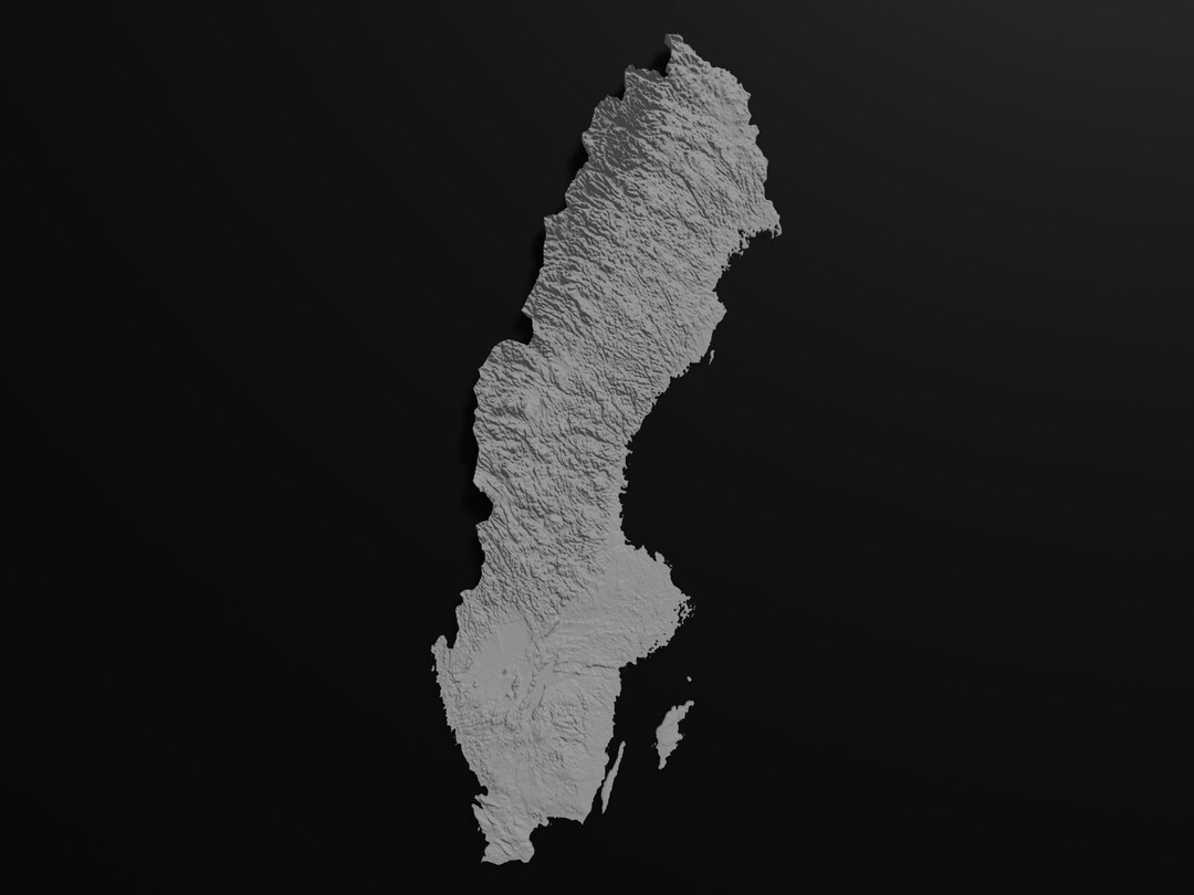 Sweden Topographical Relief Map 3D Model Stl for CNC and 3D Printing ...