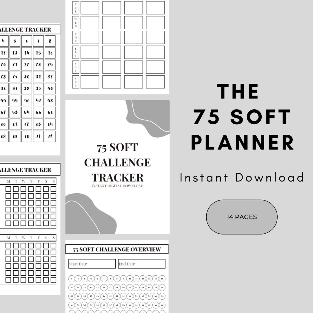 75 Soft Challenge Tracker Bundle 75 Soft Journal Digital Fitness ...