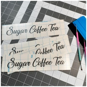 Sugar Coffee Tea Canister Labels Stickers Vinyl Decals