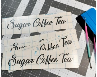 Sugar Coffee Tea Canister Labels Stickers Vinyl Decals