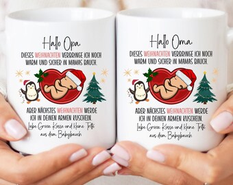 Mug for grandma and grandpa, Christmas gift for grandparents from grandchildren, pregnancy announcement, grandma grandpa mug gift idea Christmas