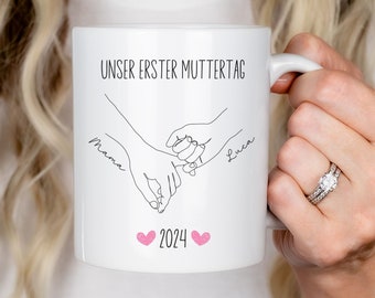 Personalisierte Tasse zum Muttertag oder Vatertag mit Namen, Geschenk für Mama und Papa, Muttertagsgeschenk, Vatertagsgeschenk von Baby