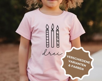 camiseta personalizada con velas de cumpleaños para cumpleaños de niños, camiseta de niño de cumpleaños con año, traje de niño de cumpleaños individualmente