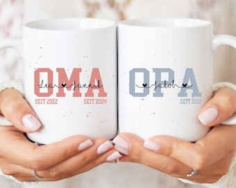 Personalized mug for Grandma and Grandpa with names, birthday gift for grandparents from grandchildren, mug gift for Grandma and Grandpa's birthday