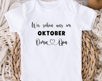 Babybody für Oma und Opa zur Schwangerschaftsverkündung, Body ihr werdet Oma und Opa, Großeltern die Schwangerschaft verkünden, Du wirst Oma