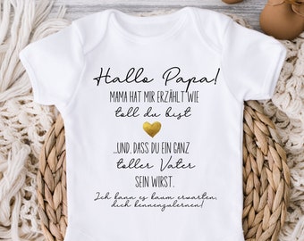 Body de bebé Hola Papá para el anuncio de embarazo, regalo personalizado para papá, vas a ser papá romper, regalo de nacimiento para papá