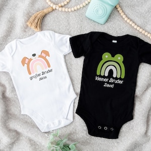 Tenue frère/sœur, body bébé grand frère/sœur, petit frère/sœur, look partenaire prénom personnalisé, annoncer grossesse