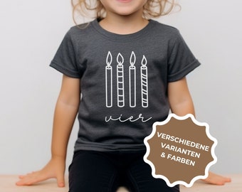 camiseta personalizada con velas de cumpleaños para cumpleaños de niños, camiseta de niño de cumpleaños con año, traje de niño de cumpleaños individualmente