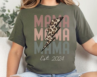 Personalisiertes Mama T-Shirt mit Geburtsjahr, Mama Shirt, Geschenkidee für Mama, Geburtstagsgeschenk, Muttertagsgeschenk, Babyparty, Geburt