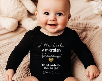 Erster Vatertag Body, Geschenk für Papa, Vatertagsgeschenk, personalisiertes Geschenk Vatertag, Babybody personalisiert, Alles Liebe zum