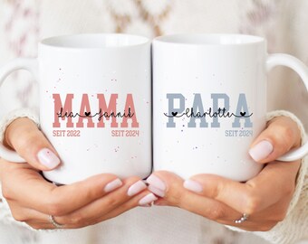 Personalized mug for mom and dad with name, gift for parents for birth, birth gift for parents, best mom mug for birthday