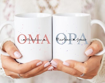 Personalized mug for Grandma and Grandpa with names, birthday gift for grandparents from grandchildren, mug gift for Grandma and Grandpa's birthday