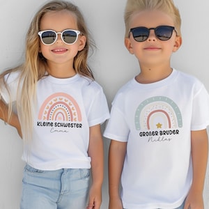 Tenue frère/sœur, T-shirt grand frère/sœur, petit frère/sœur, look partenaire prénom personnalisé, annoncer grossesse