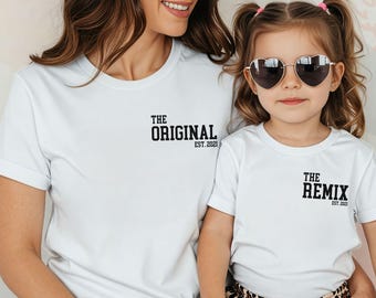 Outfit per mamma e bambino, maglietta personalizzata per la mamma, regalo per la gravidanza, regalo per la festa della mamma per la mamma, outfit coordinato per la famiglia di mamma e bambino
