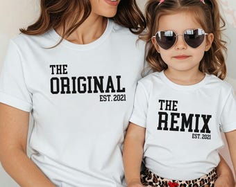 Outfit per mamma e bambino, maglietta personalizzata per la mamma, regalo per la gravidanza, regalo per la festa della mamma per la mamma, outfit coordinato per la famiglia di mamma e bambino