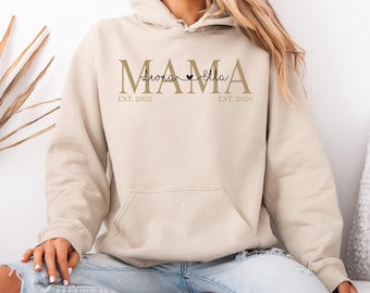 Gepersonaliseerde trui voor moeders met naam en geboortejaar, hoodie voor moeders, cadeau voor de geboorte van moeder, cadeau voor de verjaardag van moeder, sweatshirt voor moeders