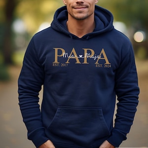 Papa Pullover personalisiert mit Name, Geschenk Vater Shirt, Sweatshirt für Papas, werdender Papa Ankündigung, Vatertag, Papageschenke