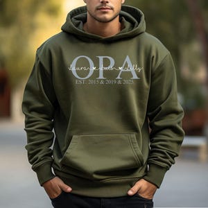 Opa Pullover personalisiert mit Name, Geschenk Großvater Shirt, Hoodie für Opas, werdender Opa Ankündigung, Vatertagsgeschenk Opa Pulli