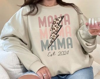 Personalisiertes Mama Sweatshirt mit Geburtsjahr, Mama Hoodie, Geschenkidee für Mama, Geburtstagsgeschenk, Muttertagsgeschenk, Babyparty