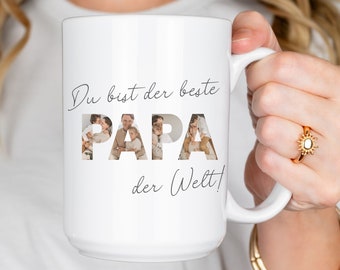 Personalisierte Fototasse für Mama und Papa, Geburtstagsgeschenk für Eltern von Kindern, Tasse Geschenk von Kindern individuell, Geburt Baby