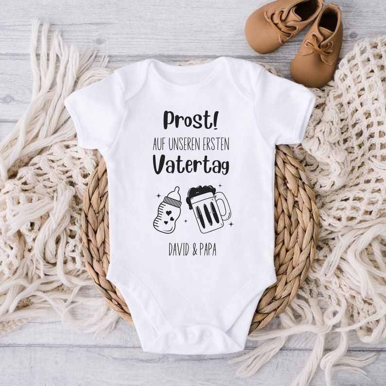 Personalisierter Babybody für den ersten Vatertag, Baby Papa Geschenk, Vater Sohn Geschenkidee, Strampler für neuen Papa, Vatertagsgeschenk Bild 1