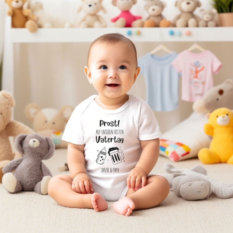 Personalisierter Babybody für den ersten Vatertag, Baby Papa Geschenk, Vater Sohn Geschenkidee, Strampler für neuen Papa, Vatertagsgeschenk Bild 5