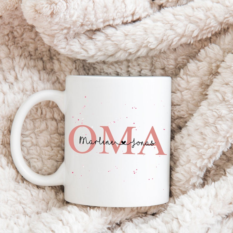 Personalisierte Tasse für Oma und Opa mit Namen, Geburtstagsgeschenk für Großeltern von Enkeln, Tasse Geschenk von Enkelkindern individuell Bild 5