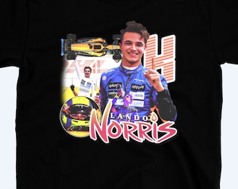 Lando Norris T-Shirt | Vintage T-Shirt | McLaren | Motorsport Clothing | F1 | Formula 1 | Black