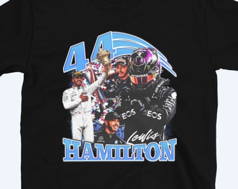 ルイス・ハミルトン T シャツ | メルセデス AMG | ヴィンテージ T シャツ | モータースポーツ ウェア | F1 | フォーミュラ 1 | ブラック