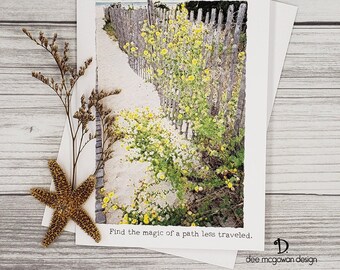 Beach Good Luck Card: Mixed Media Watercolor Seascape