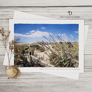 Effortless Beauty - Seascape Thinking of You Card - Mixed Media Watercolor Handmade Front/Inside Message Get Well Encouragement Personalize