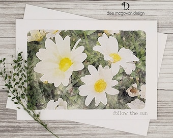 Daisies Birthday Card: Watercolor Floral, Handmade Greeting