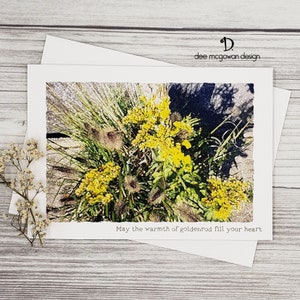 Goldenrod - Get Well Soon Card - Mixed Media Watercolor Handmade Front/Inside Message Thinking Of You Encouragement Love Floral Personalize
