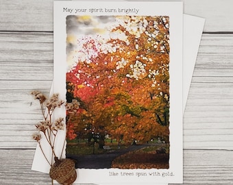 Watercolor Sympathy Card: Spun With Gold Message