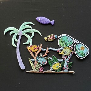 Toppa termoadesiva a forma di pesce con barriera corallina, Florida, 5 pezzi, set da cucire, ricamata, con applicazione, pesce con barriera corallina, spedizione GRATUITA negli Stati Uniti, articoli per la calza della Befana.