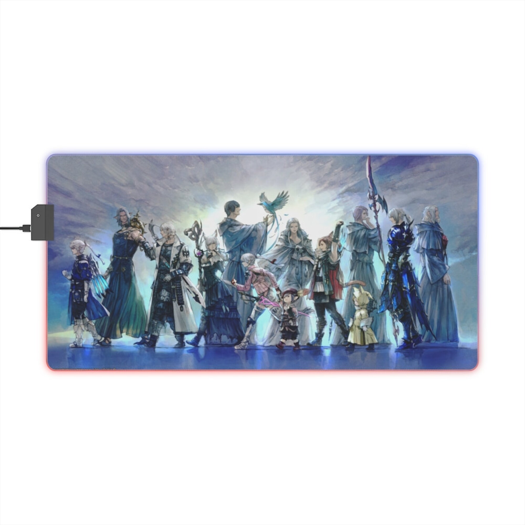 Final Fantasy XIV Endwalker RGB Desk Mat | Endwalker Credits Led Mouse Pad | FFXIV Desk Mat