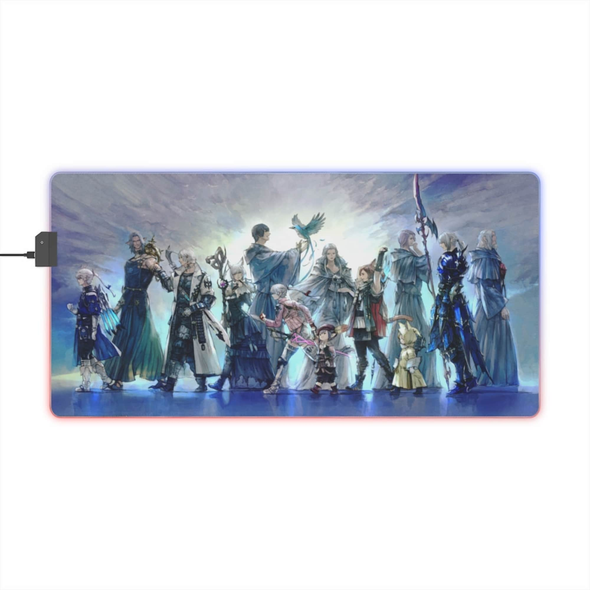 Final Fantasy XIV Endwalker RGB Desk Mat | Endwalker Credits Led Mouse Pad | FFXIV Desk Mat